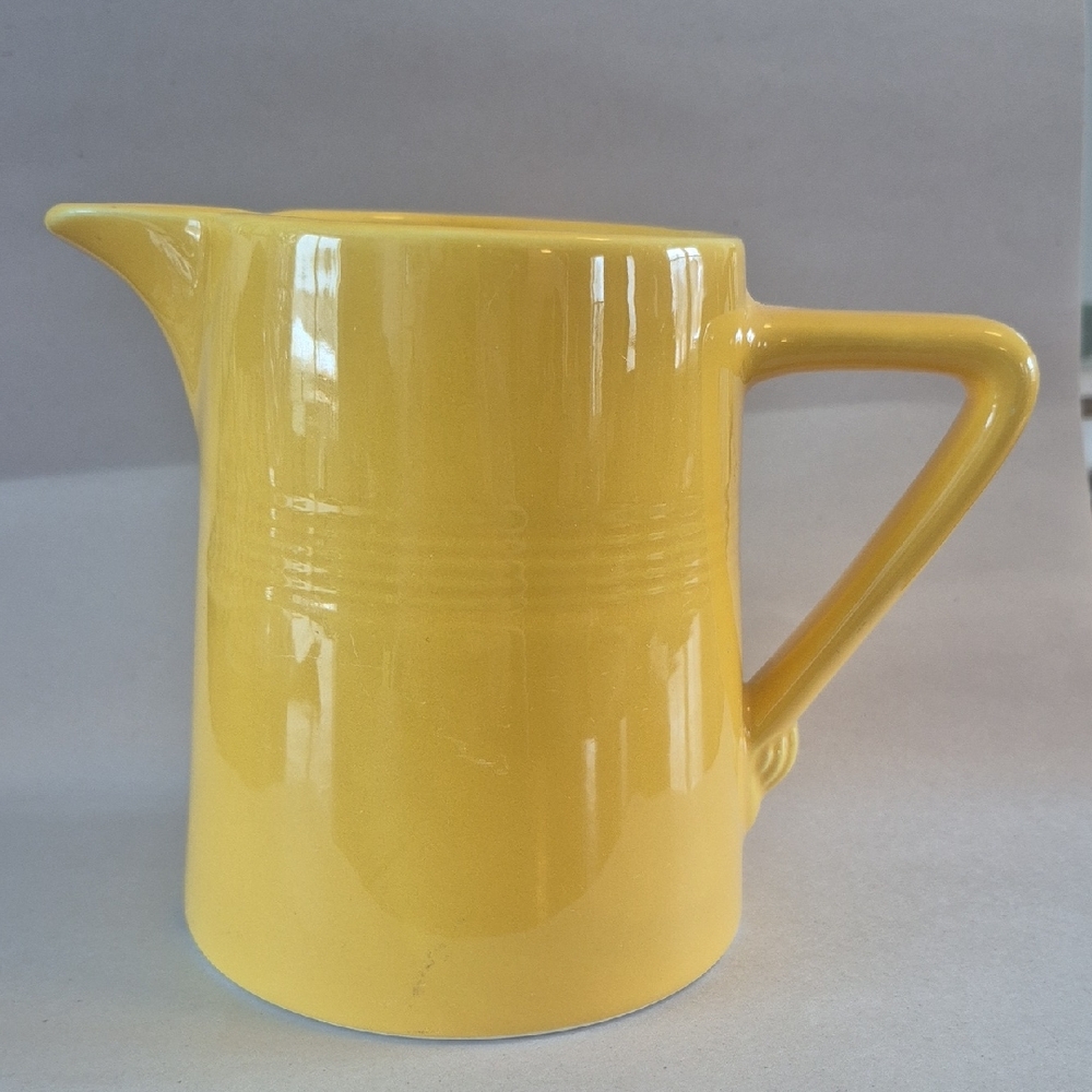 Homer Laughlin Harlequin Yellow Ceramic Pitcher 4.5"